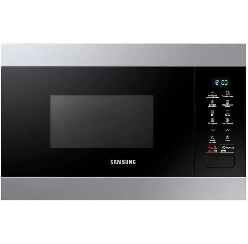 Изображение товара Встраиваемая микроволновая печь Samsung MS22M8074AT 22 л 59.5x38x30.6 см цвет нержавеющая сталь