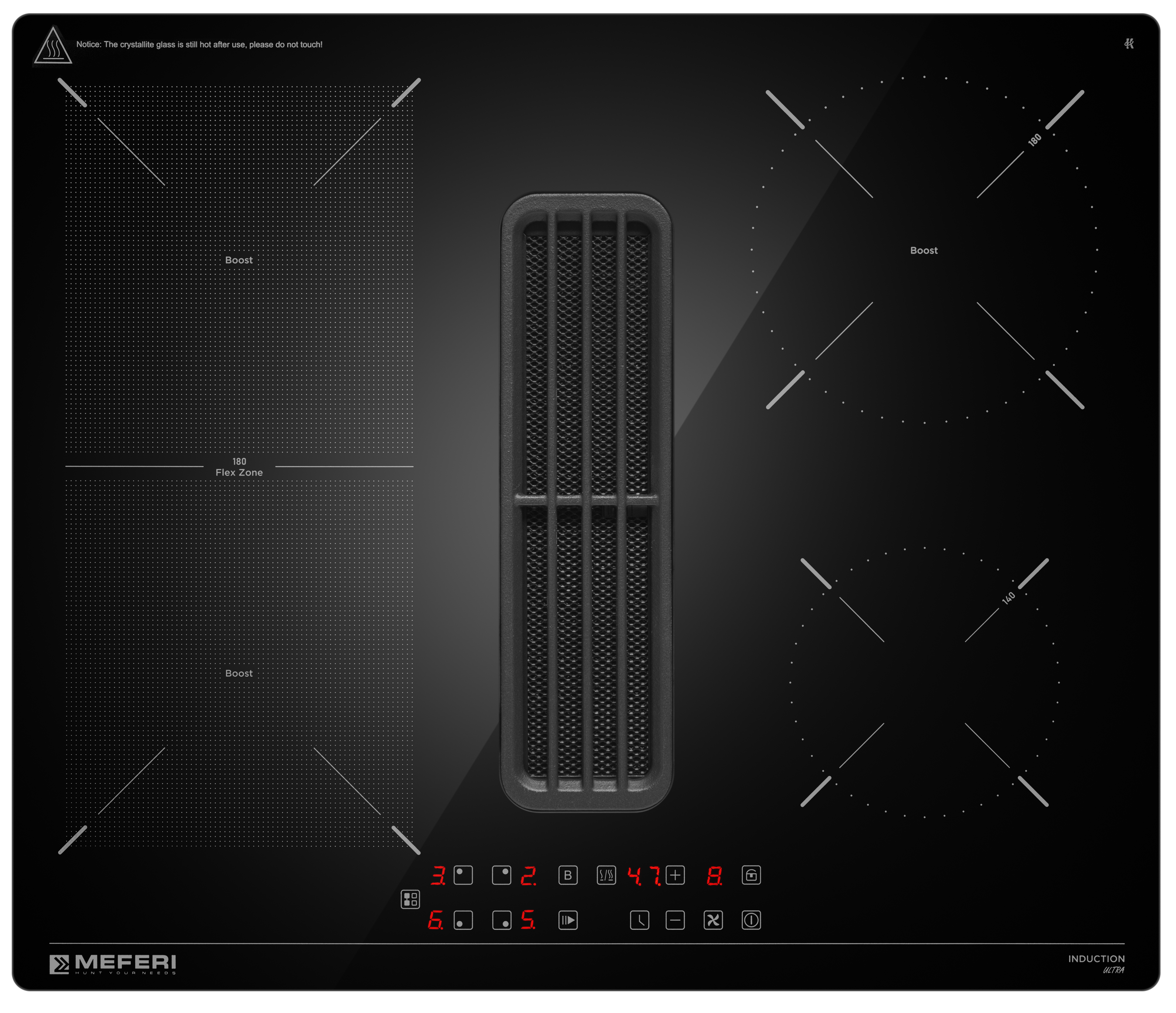 Изображение товара Индукционная варочная панель Meferi XSMART60BK ULTRA 60 см 4 конфорки черный