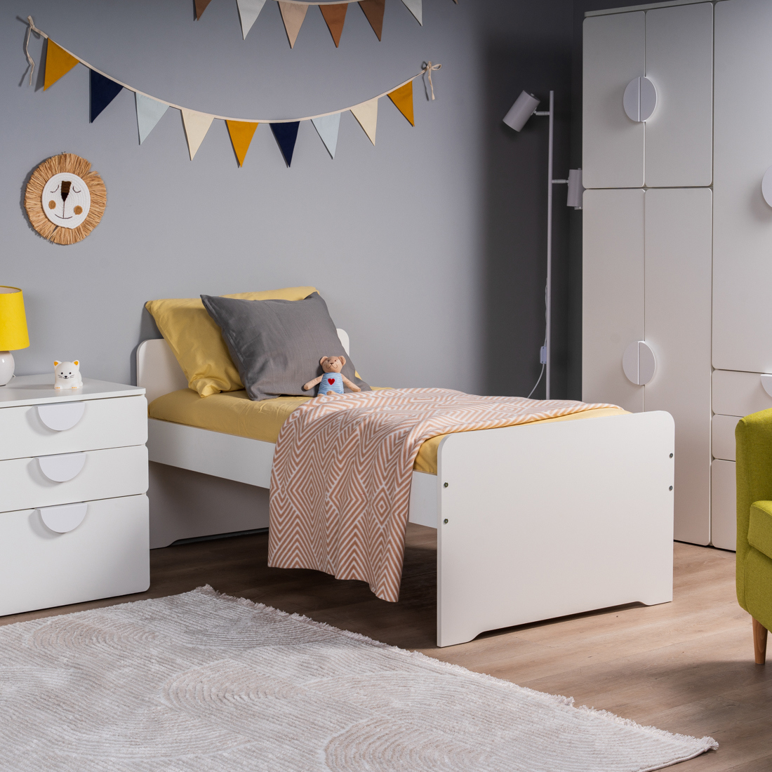 Изображение товара Детская кровать ПИКСИ 160x86 см с системой хранения и безопасностью