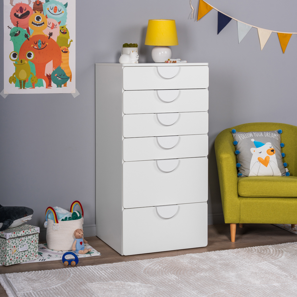 Изображение товара Комод Гуд лакк Пикси 6 ящиков 61х57х123 см ДСП цвет робкий подснежник Изображение товара Комод Гуд лакк Пикси 6 ящиков 61х57х123 см ДСП цвет робкий подснежник