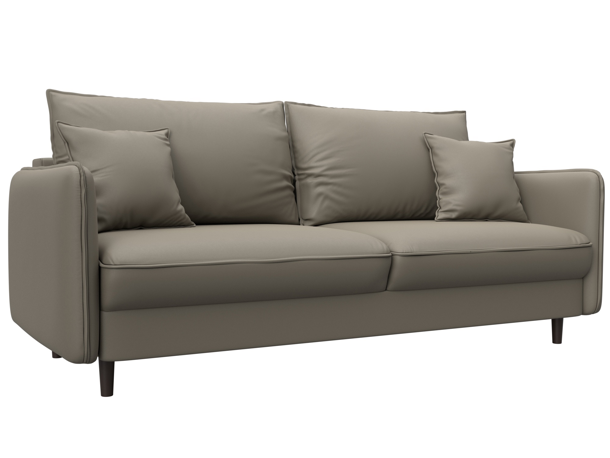 Изображение товара Диван прямой Лига-064 НПБ с механизмом пантограф, экокожа, бежевый