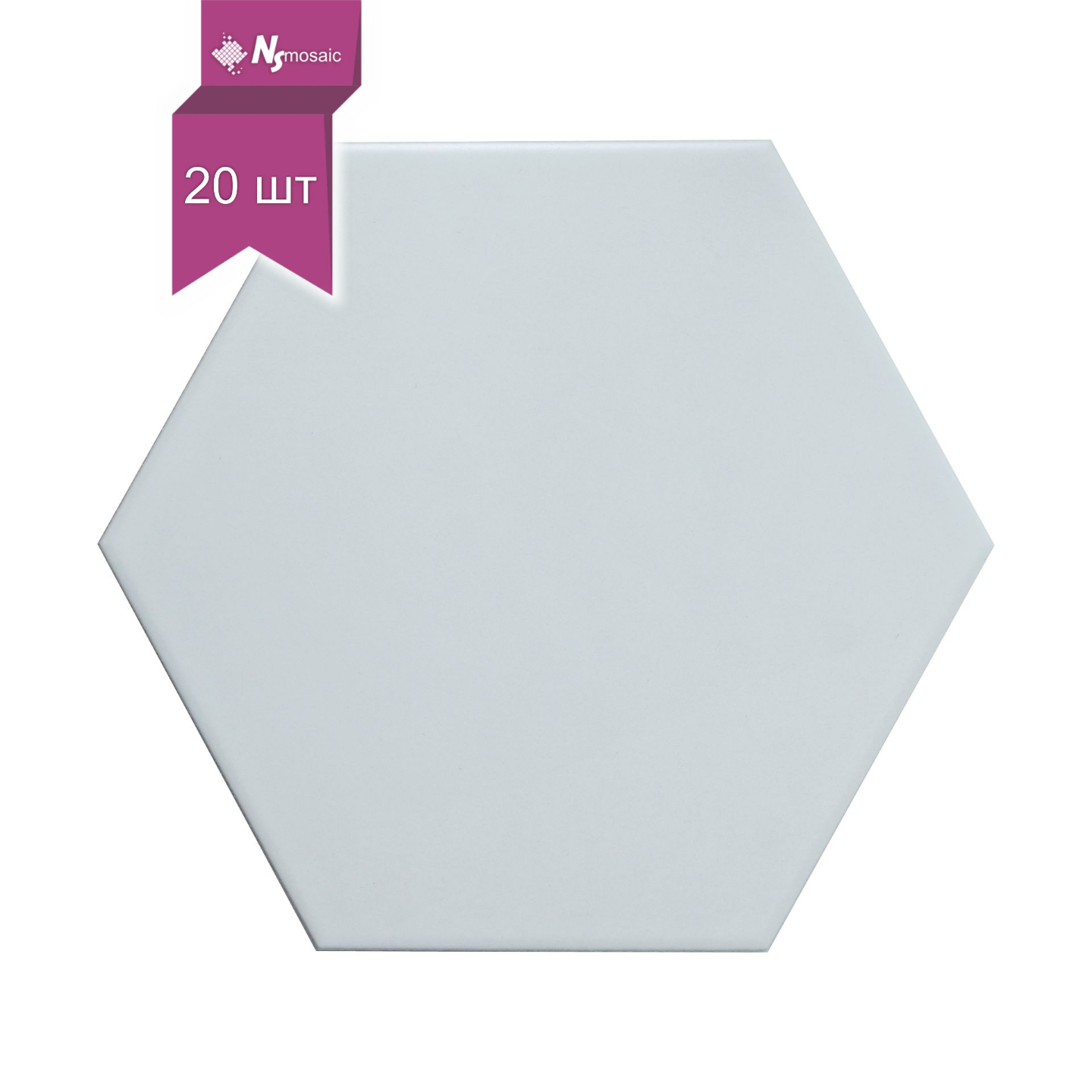 Изображение товара Керамическая настенная плитка NSMOSAIC CERAMIC 20x23 см белый матовый
