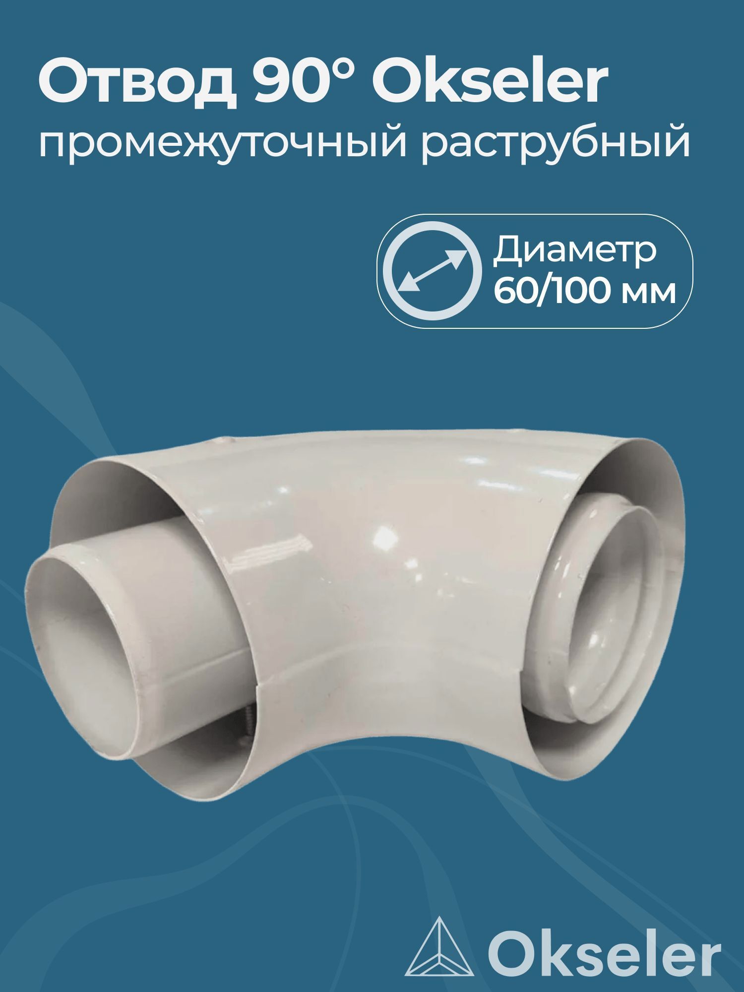 Изображение товара Комплект дымохода коаксильный Okseler D100 175x190 мм оцинкованная сталь