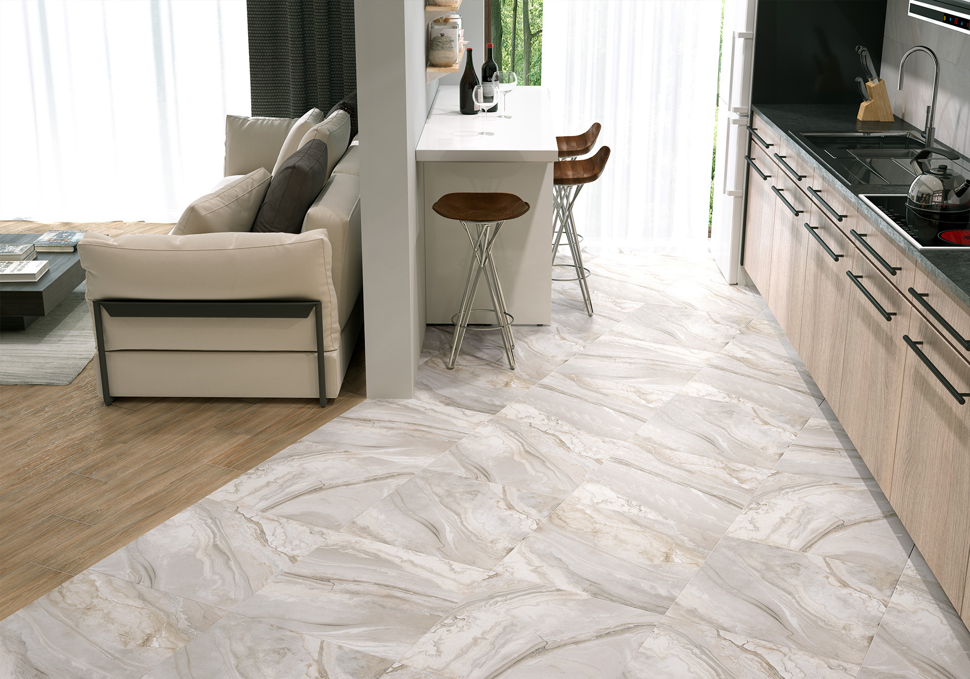 Изображение товара Плитка Alma Ceramica Magic 3 30x90 см многоколорированная настенная керамика