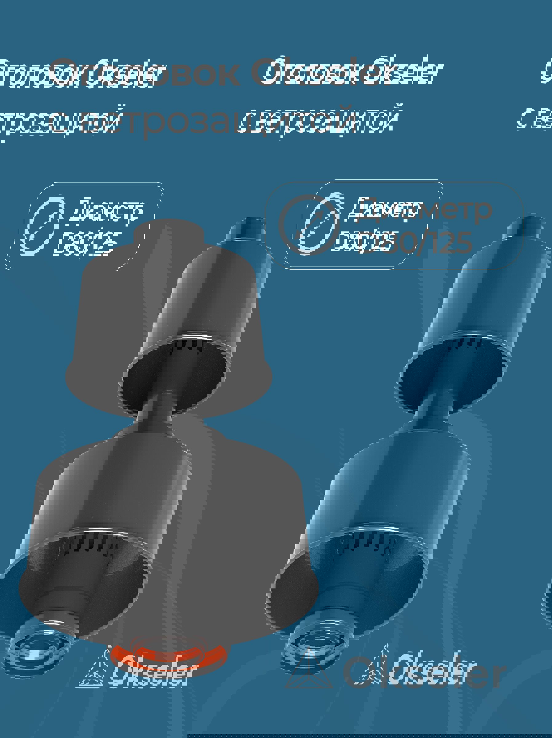 Изображение товара Комплект дымохода коаксильный Okseler D125 260x260 мм