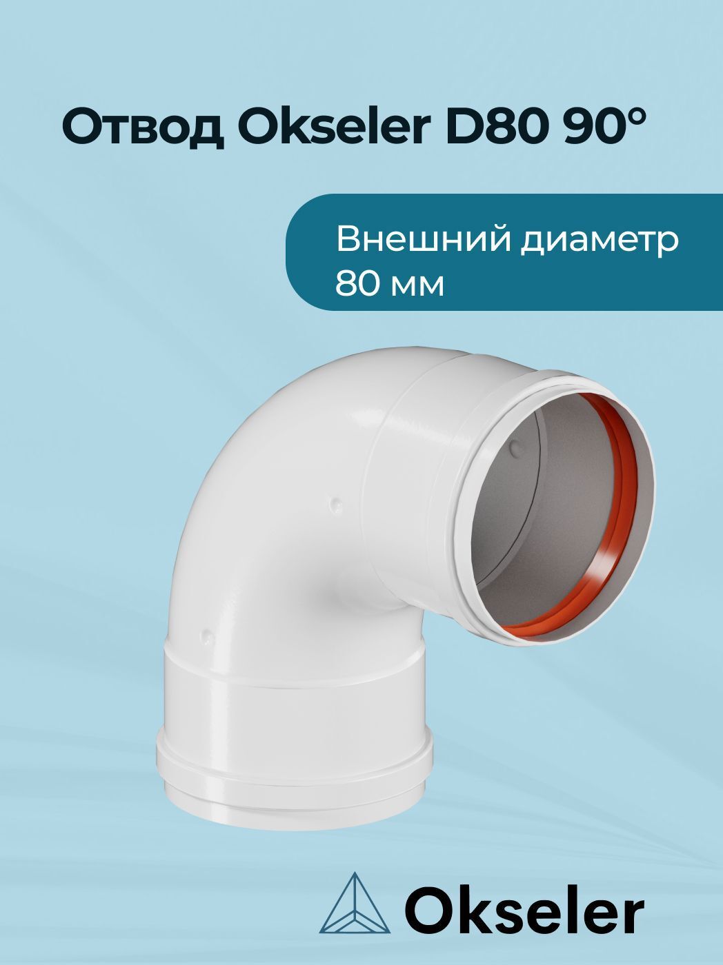 Изображение товара Комплект дымохода коаксильный Okseler D80 170x180 мм оцинкованная сталь oks00093