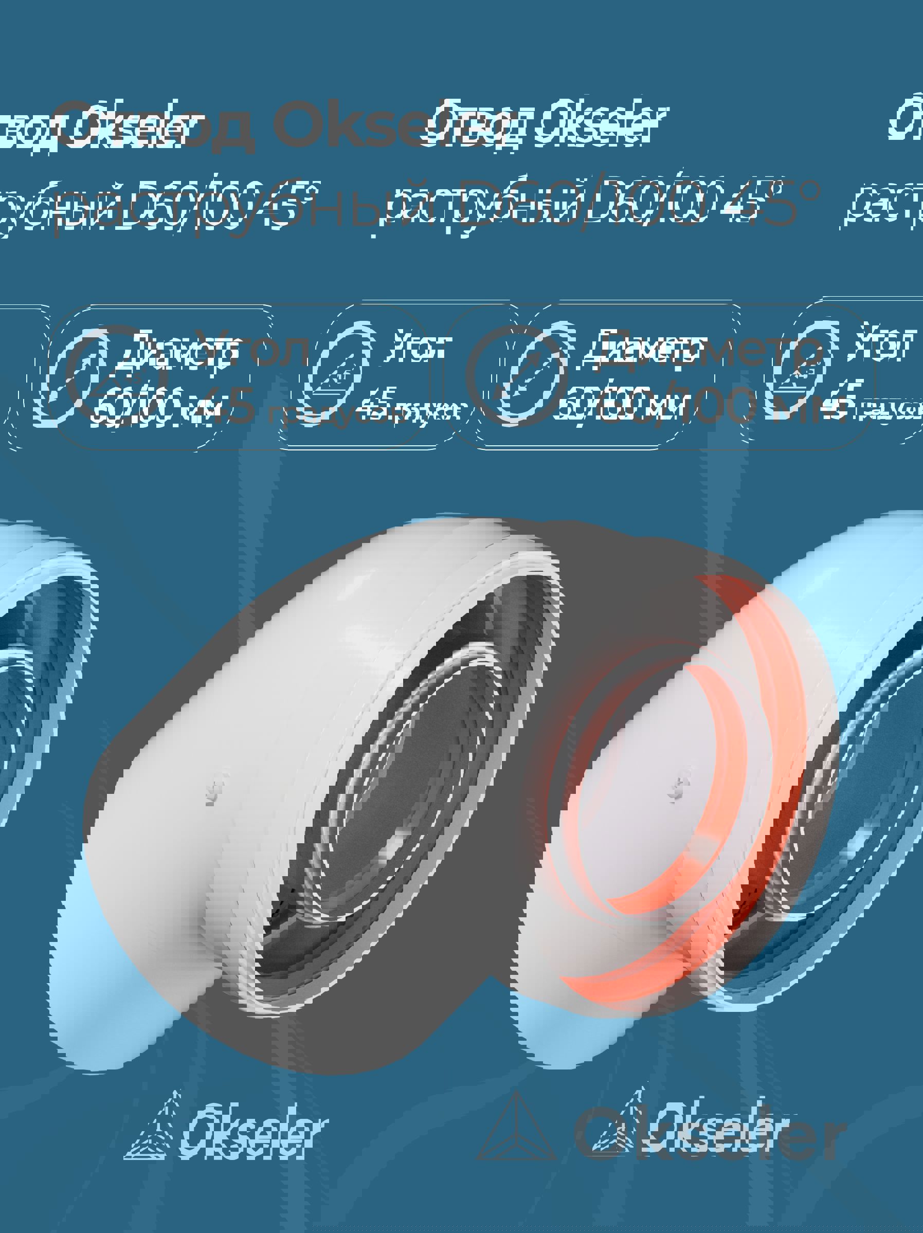 Изображение товара Комплект дымохода коаксильный Okseler D100 190x116 мм оцинкованная сталь