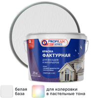 Изображение товара Фактурная фасадная краска Profilux белая 25 кг - высокопрочное покрытие