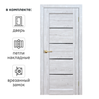 Изображение товара Дверь межкомнатная глухая Artens Брио 60x200 см ПВХ цвет сосна тоскана с замком и петлями