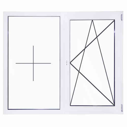 Изображение товара Двустворчатое окно ПВХ WHS 1400x1400 мм с тройным остеклением белое