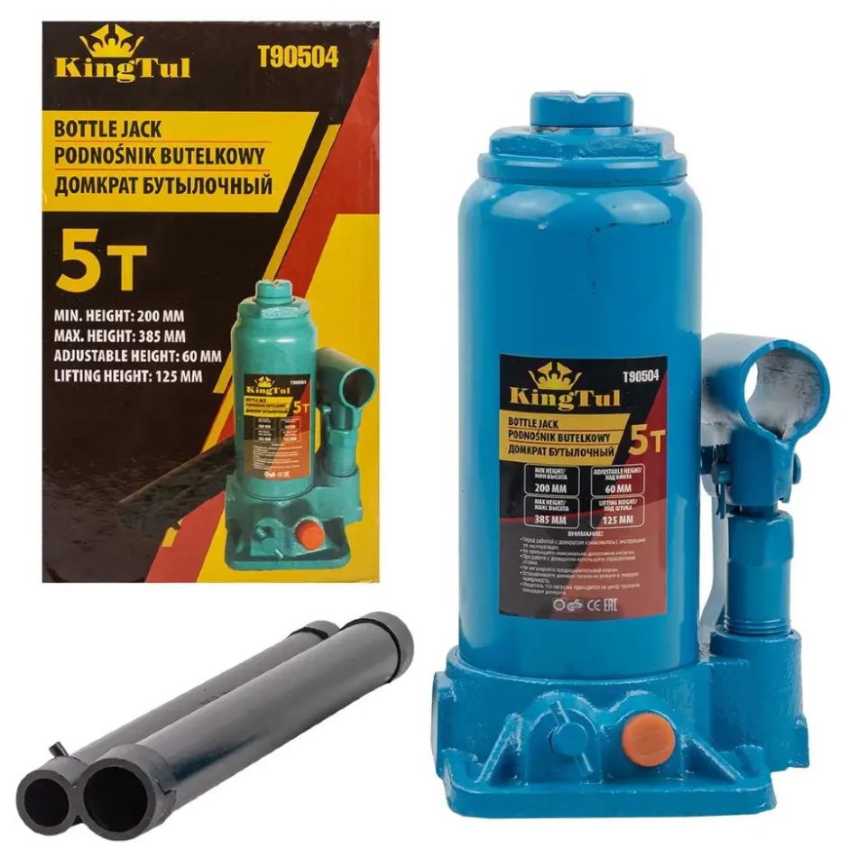 Изображение товара Домкрат бутылочный механический Kingtool KT-T90504 до 5 т, 200-385 мм