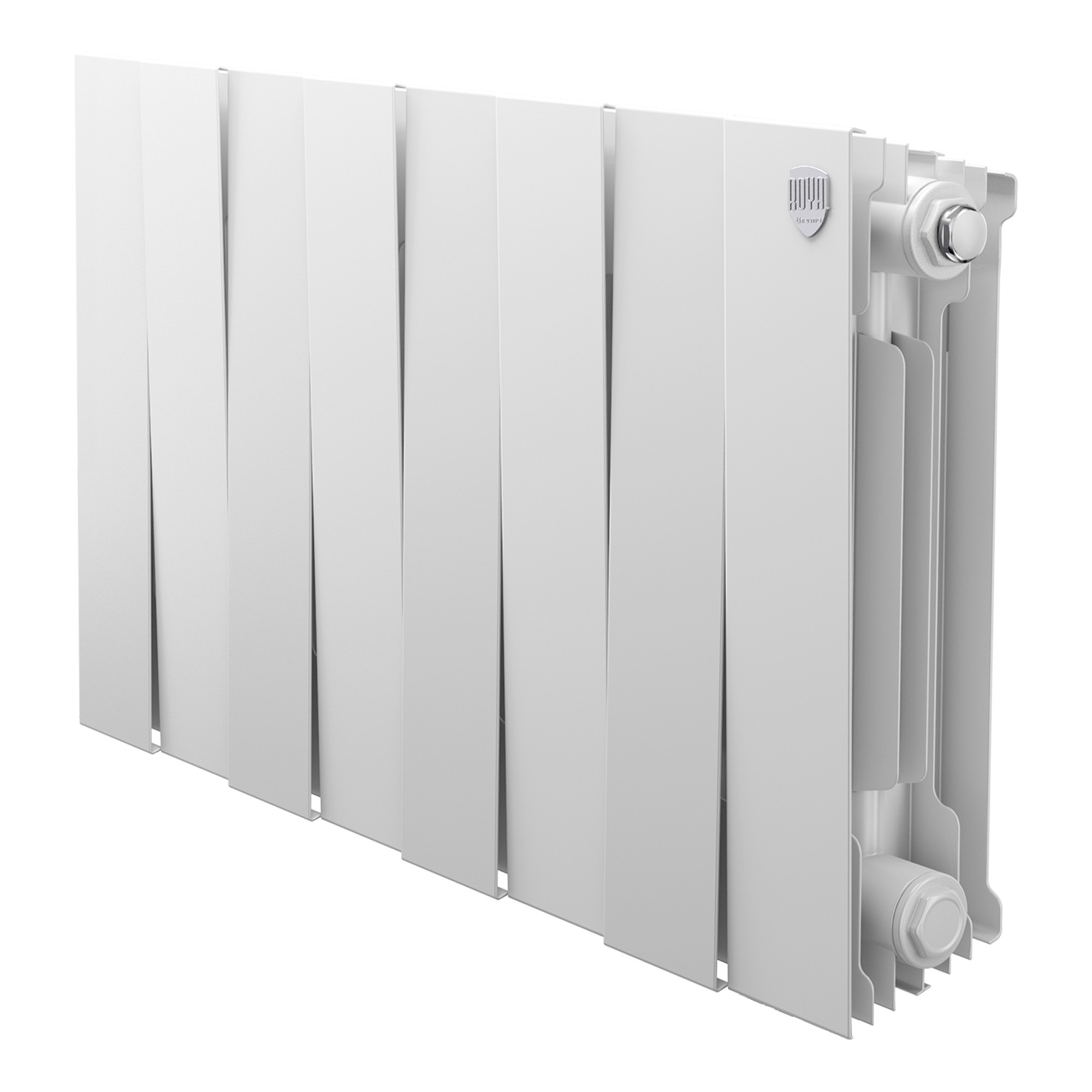 Изображение товара Радиатор секционный Royal thermo PianoForte 300 300/100 8 секций боковое подключение биметалл цвет белый без кроншейнов