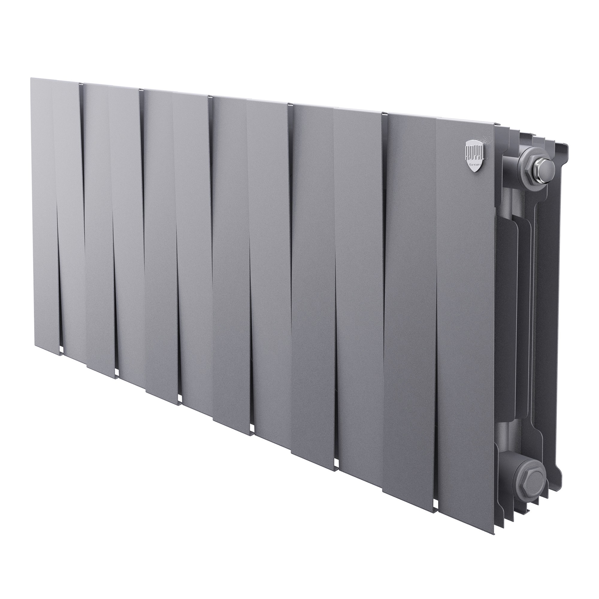 Изображение товара Радиатор секционный Royal thermo PianoForte 300/100 12 секций боковое подключение биметалл цвет серебристый без кроншейнов