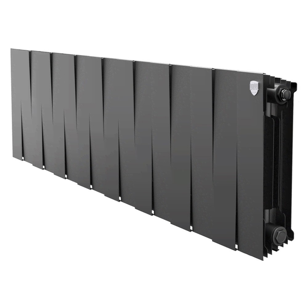 Изображение товара Радиатор секционный Royal thermo PianoForte 300 300/100 16 секций боковое подключение биметалл цвет чёрный без кроншейнов