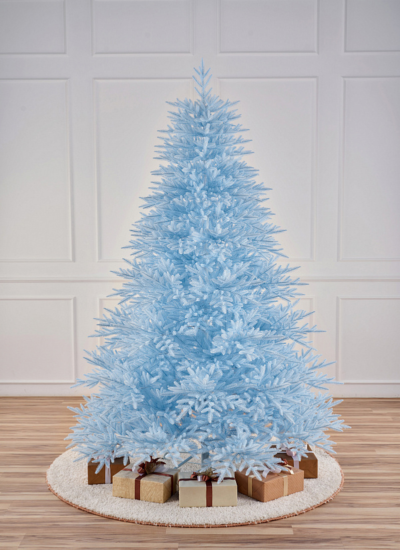 Изображение товара Ель новогодняя искусственная Max Christmas голубая 240 см литая безопасная для дома