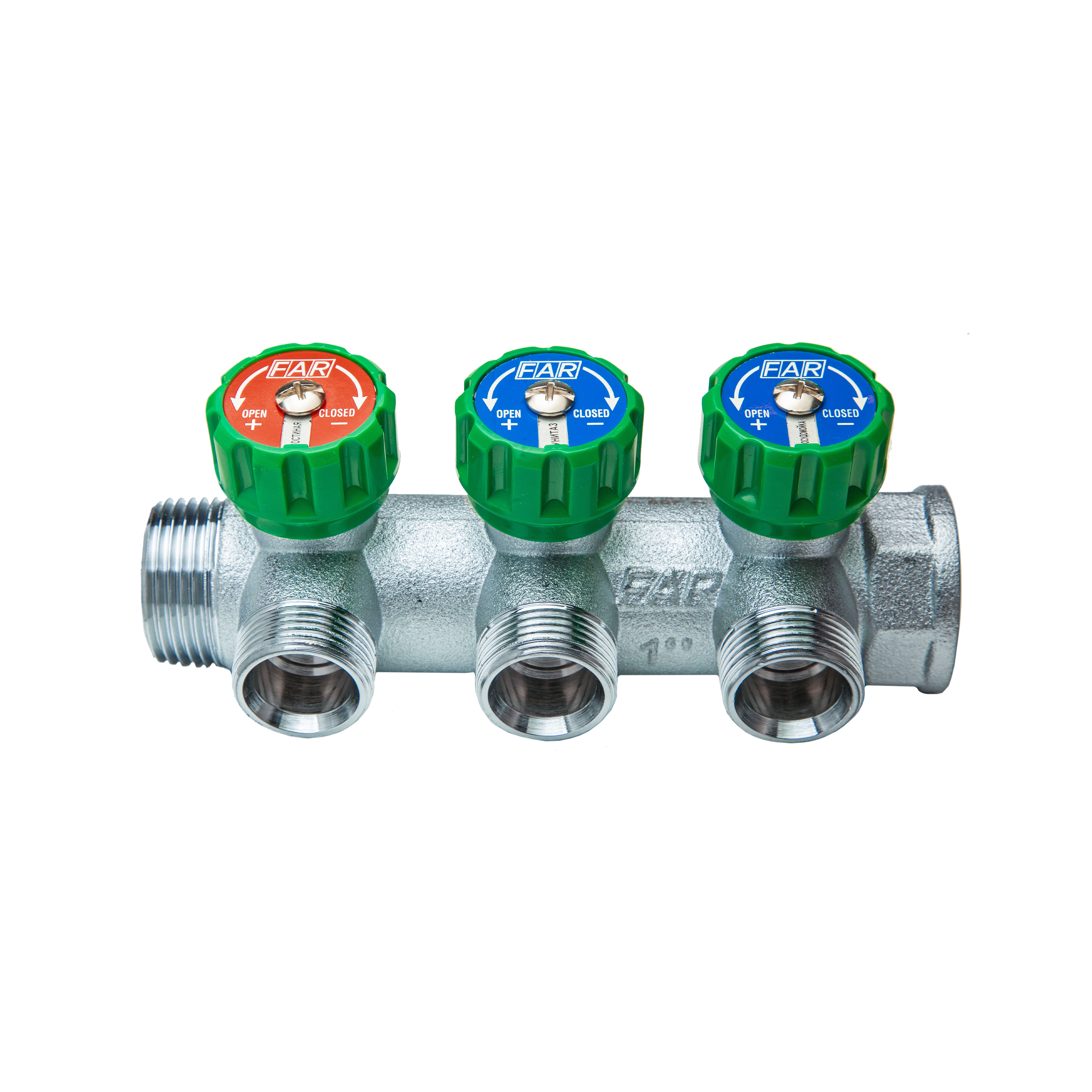 Изображение товара Коллектор распределительный FAR FK 3822 134UN 1"x3/4" евроконус 3 выхода латунь