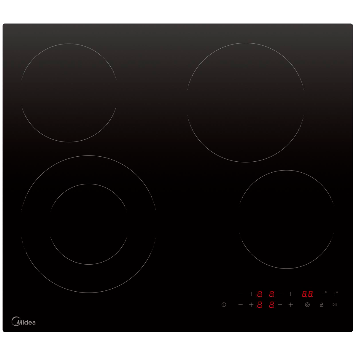 Изображение товара Электрическая варочная панель Midea MCH64407F 59 см 4 конфорки Сенсорное управление