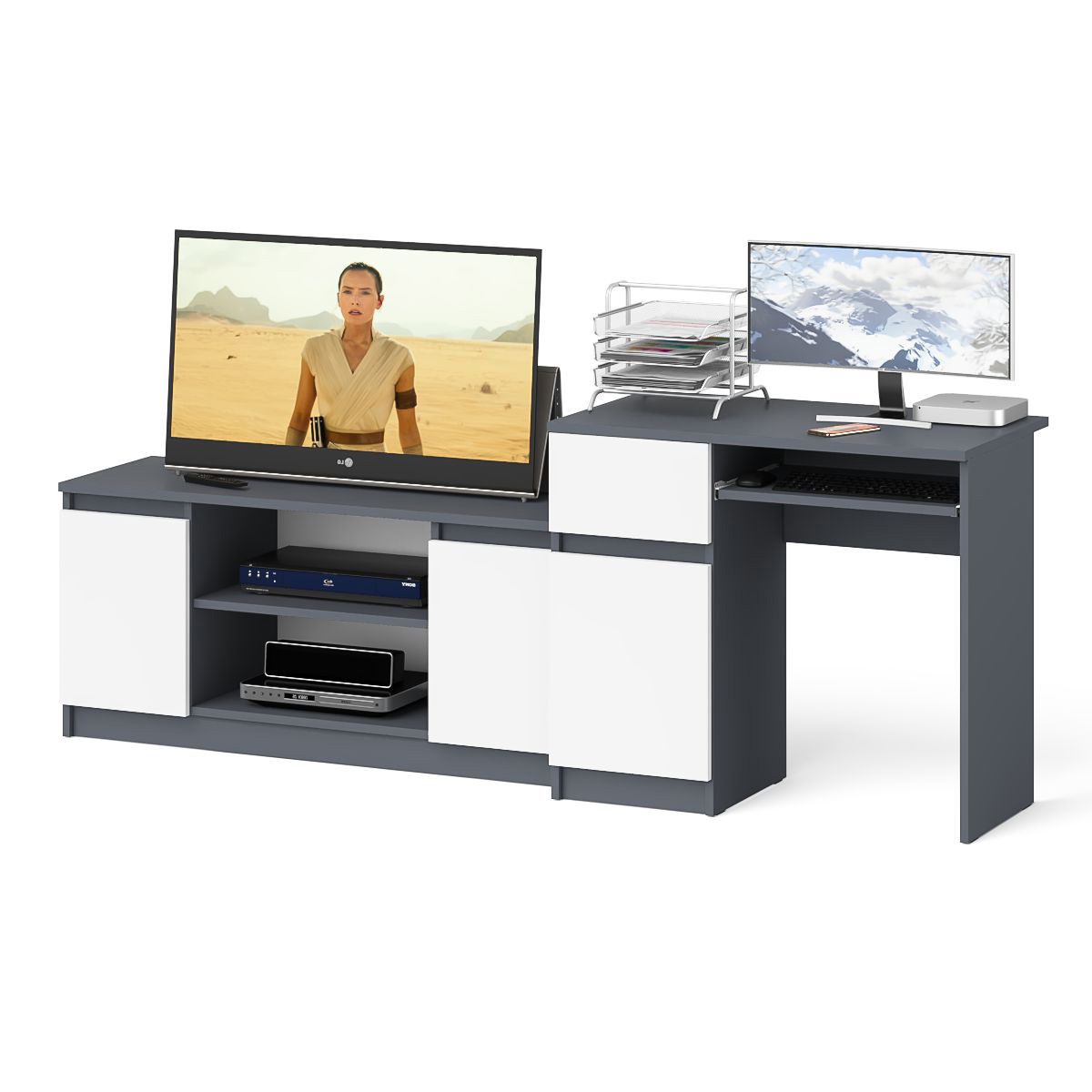 Изображение товара Комплект офисной мебели Стол с тумбой Мори МС-1 левый и Тумба Мори МТВ1200.1