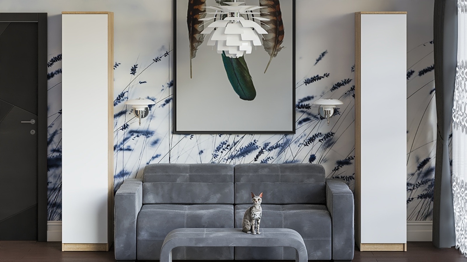 Изображение товара Шкаф распашной Свк Мори с 1 дверью 40x210x50 см ламинированный ДСП дизайн