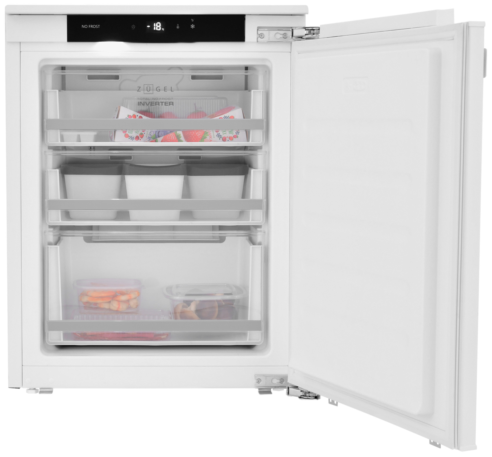Изображение товара Отдельностоящая встраиваемая морозильная камера Zugel ZFI710NF 62 л белая