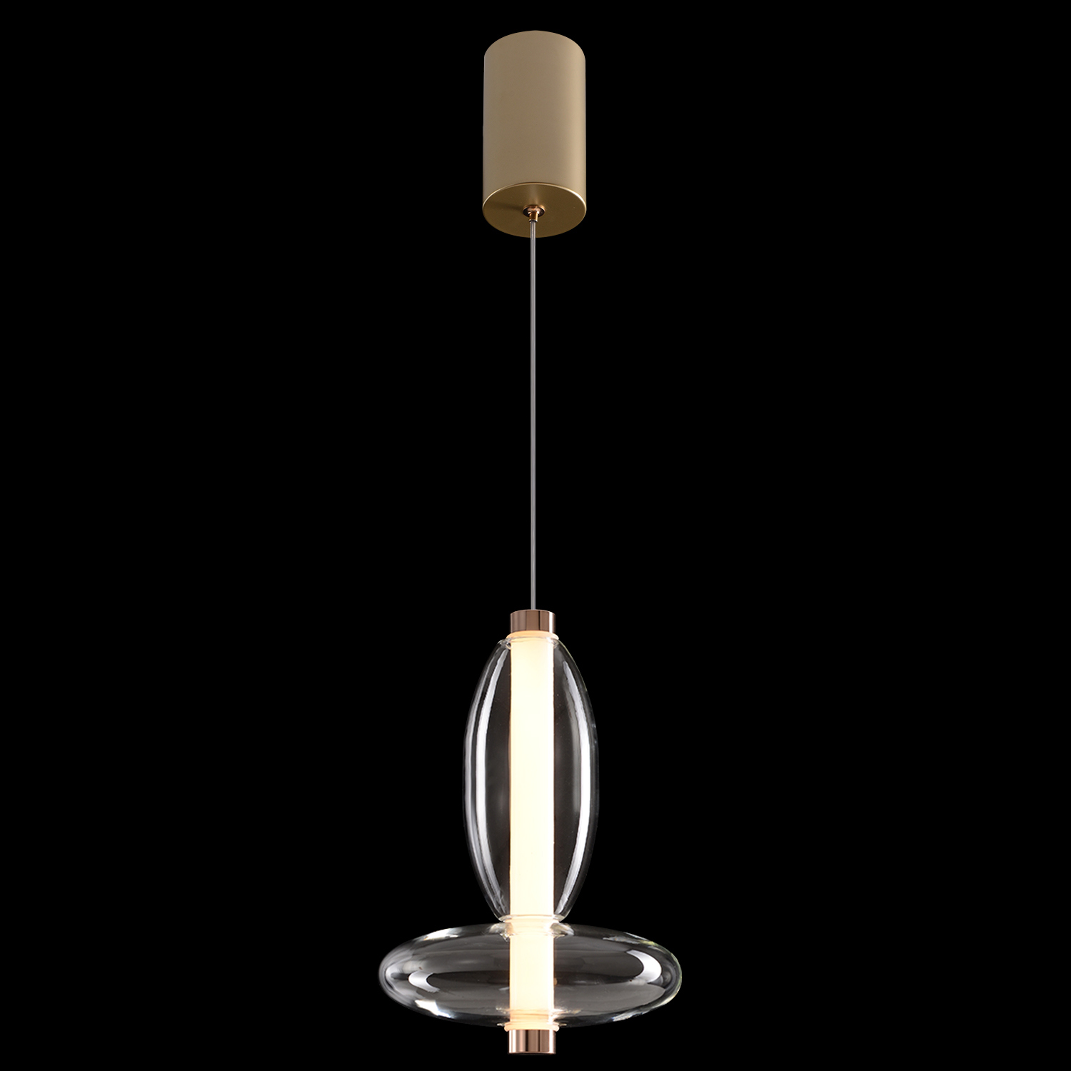 Изображение товара Светильник подвесной светодиодный Crystal lux Quasar sp7w led transparent 2 м² нейтральный белый свет цвет золото