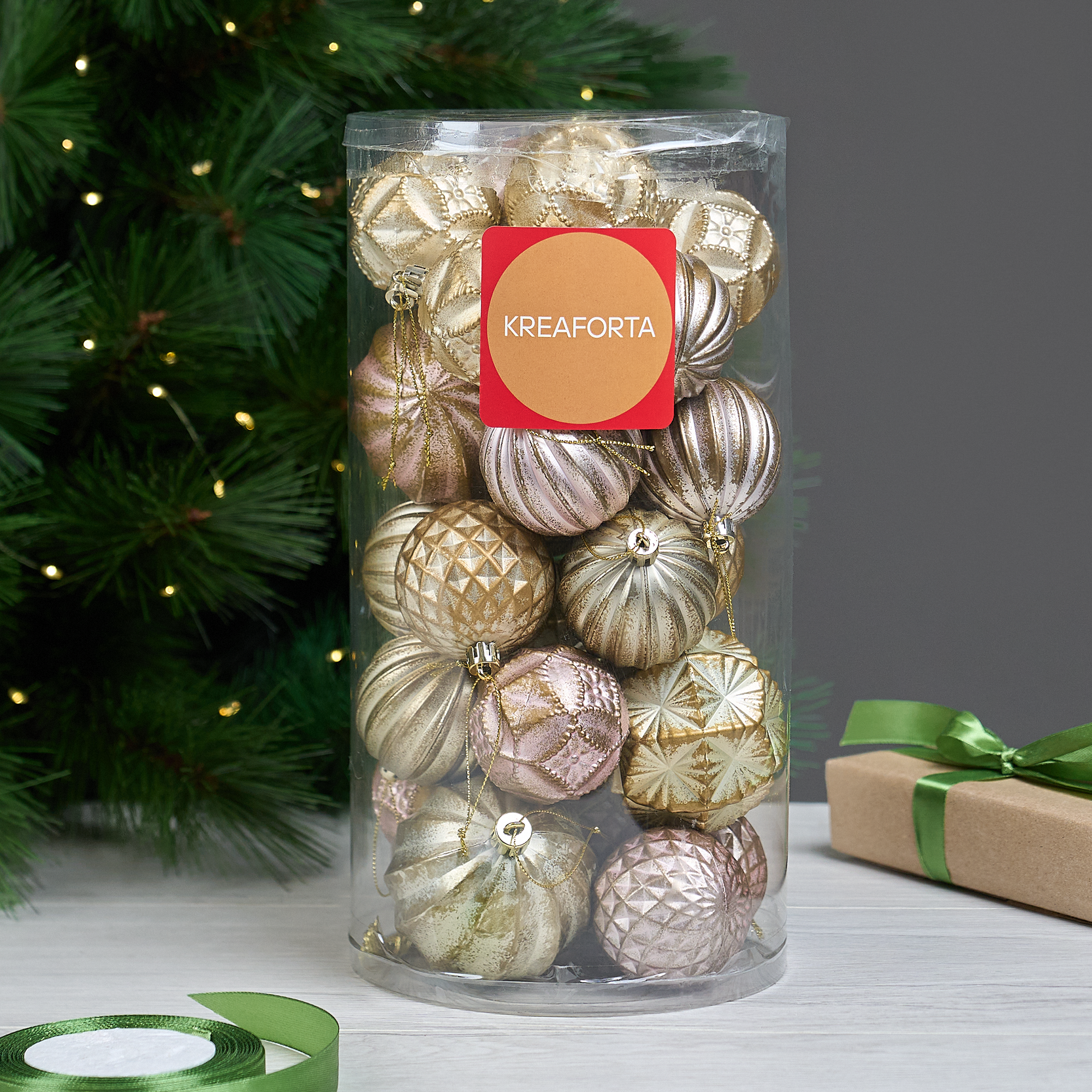 Изображение товара Набор елочных шаров KREAFORTA ø6-8 см шампань 24 шт.