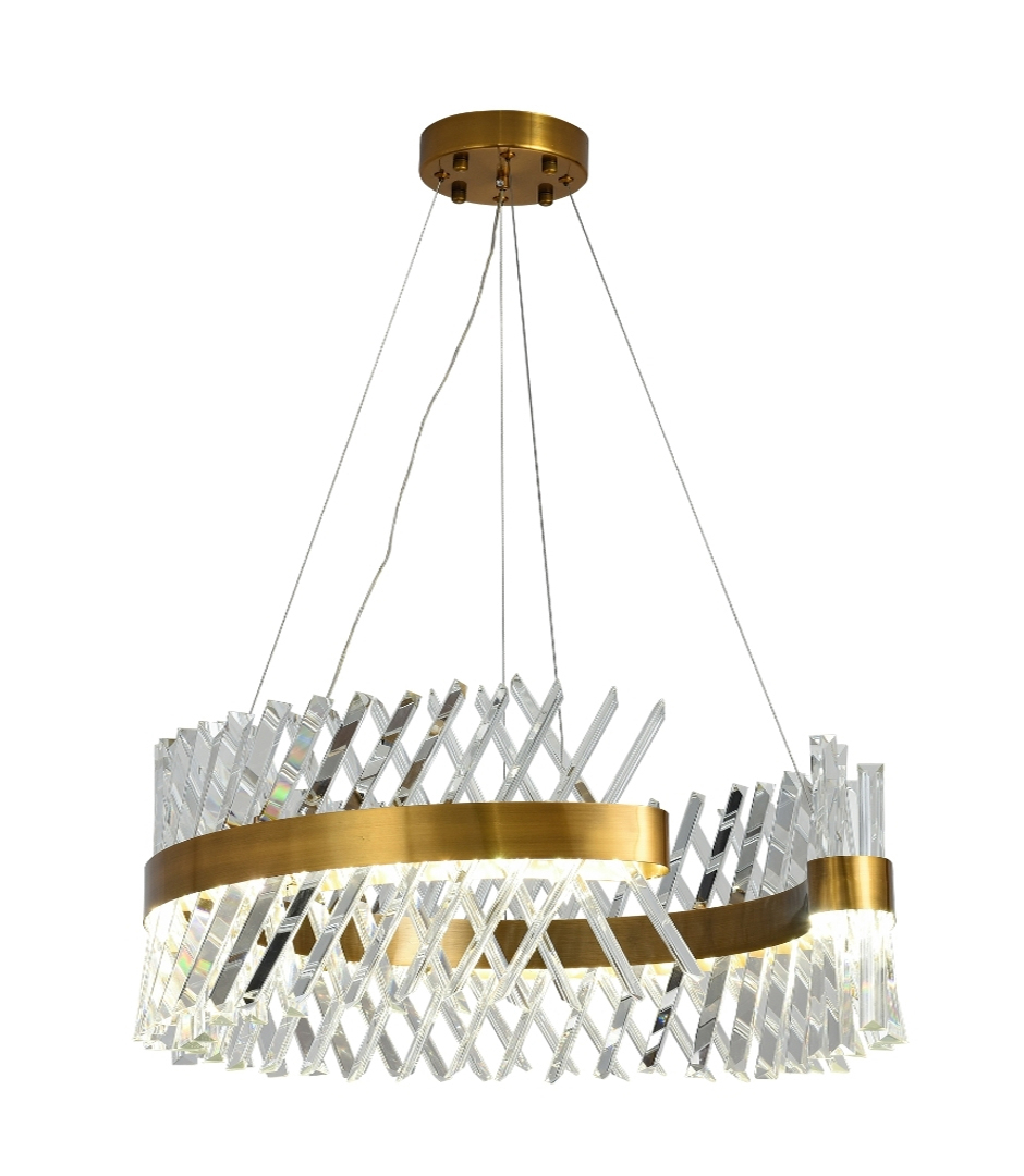 Изображение товара Современная подвесная люстра Lumina deco Ringletti с хрусталем и бронзой