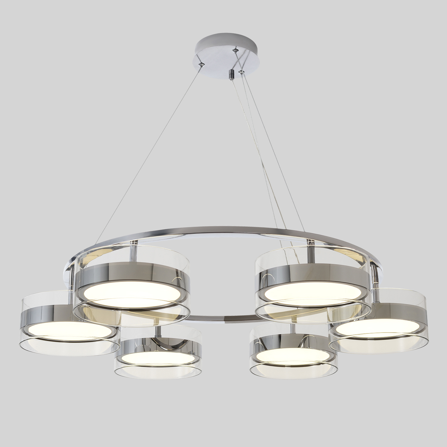 Изображение товара Люстра подвесная светодиодная Crystal lux Myself Cu_2521_360 15 м² нейтральный белый свет цвет хром/прозрачный
