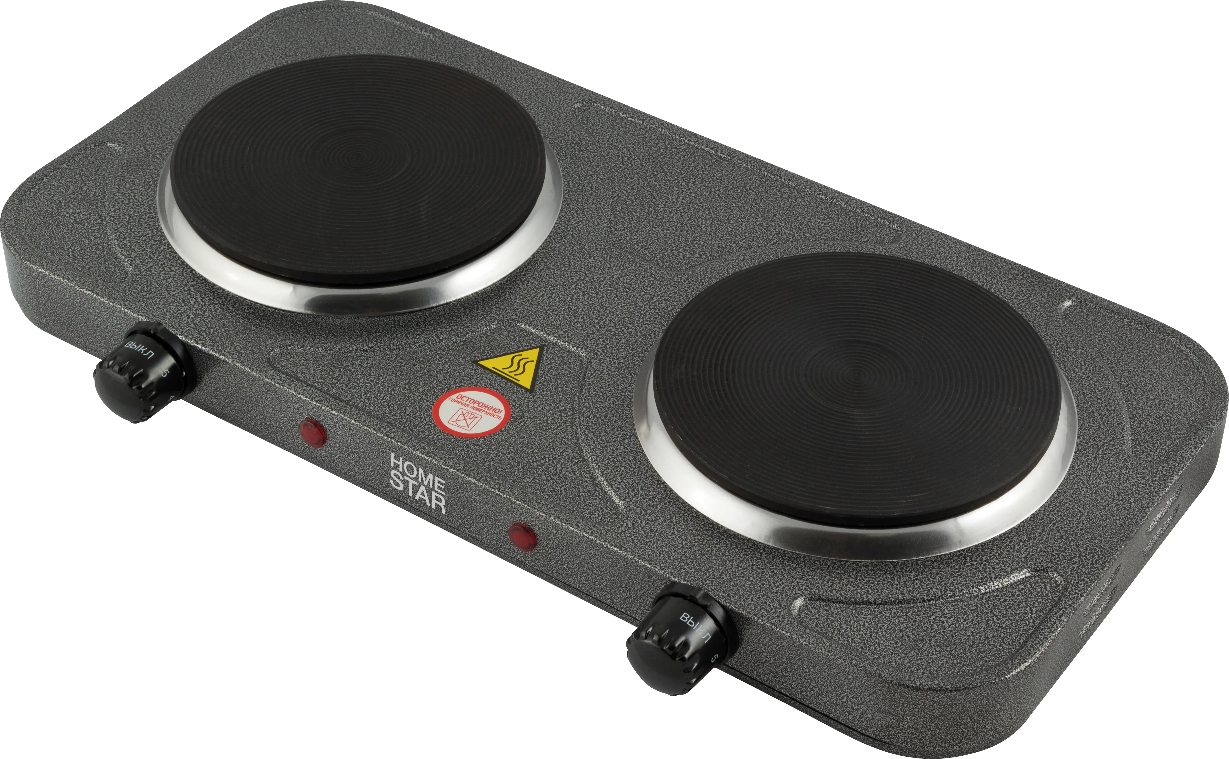 Электрическая настольная плита HomeStar HS-1104 43.5 см 2 конфорки цвет серый - 3