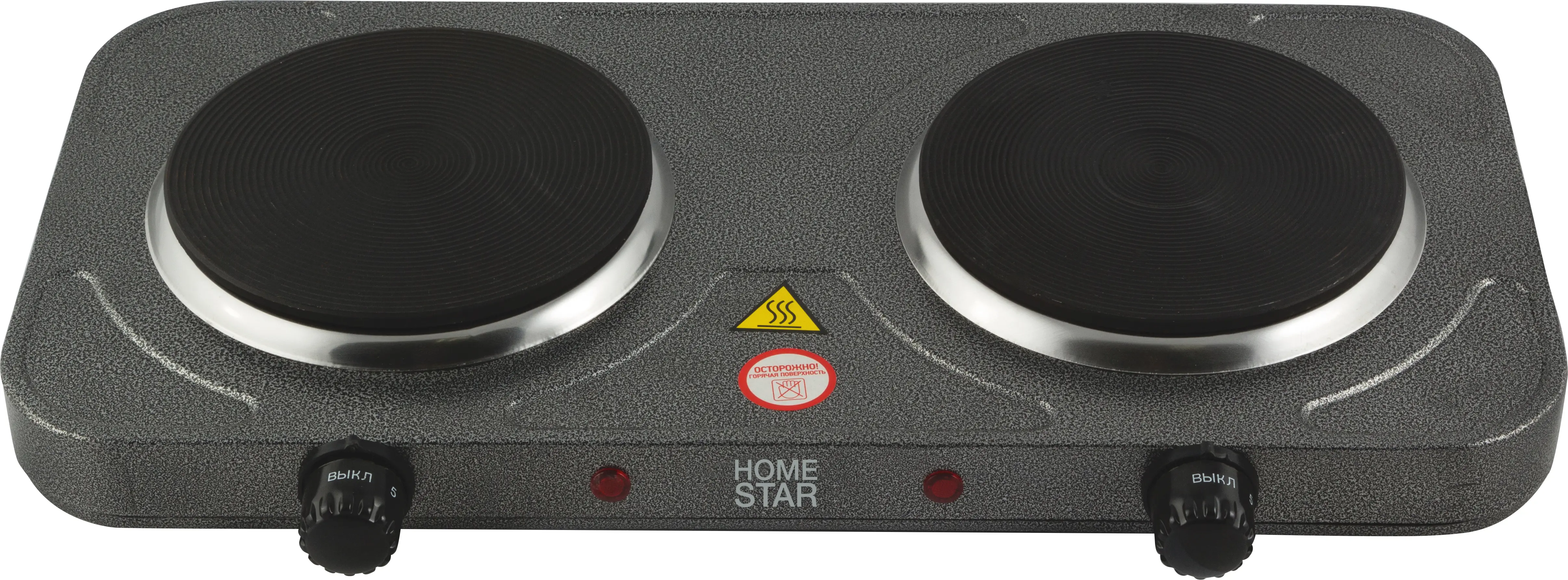Электрическая настольная плита HomeStar HS-1104 43.5 см 2 конфорки цвет серый - 2