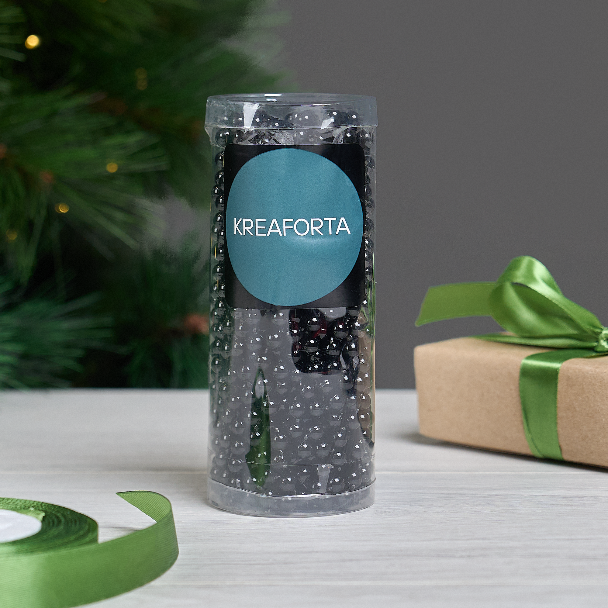 Изображение товара Новогодние бусы KREAFORTA 10 м черные для праздничного декора