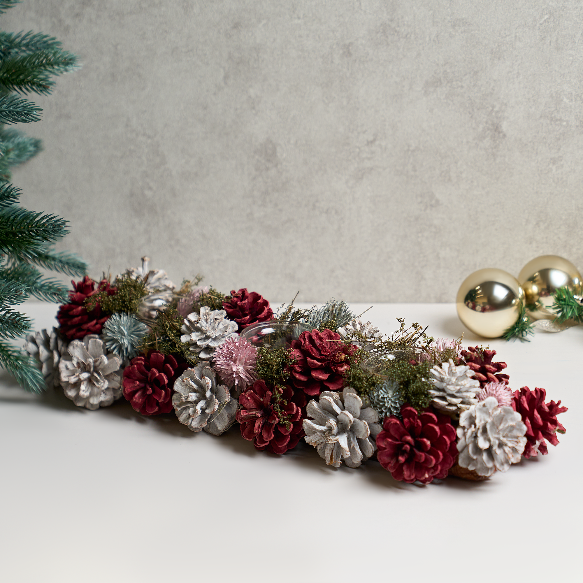 Изображение товара Подсвечник декоративный KREAFORTA Шишки 45 см розовый