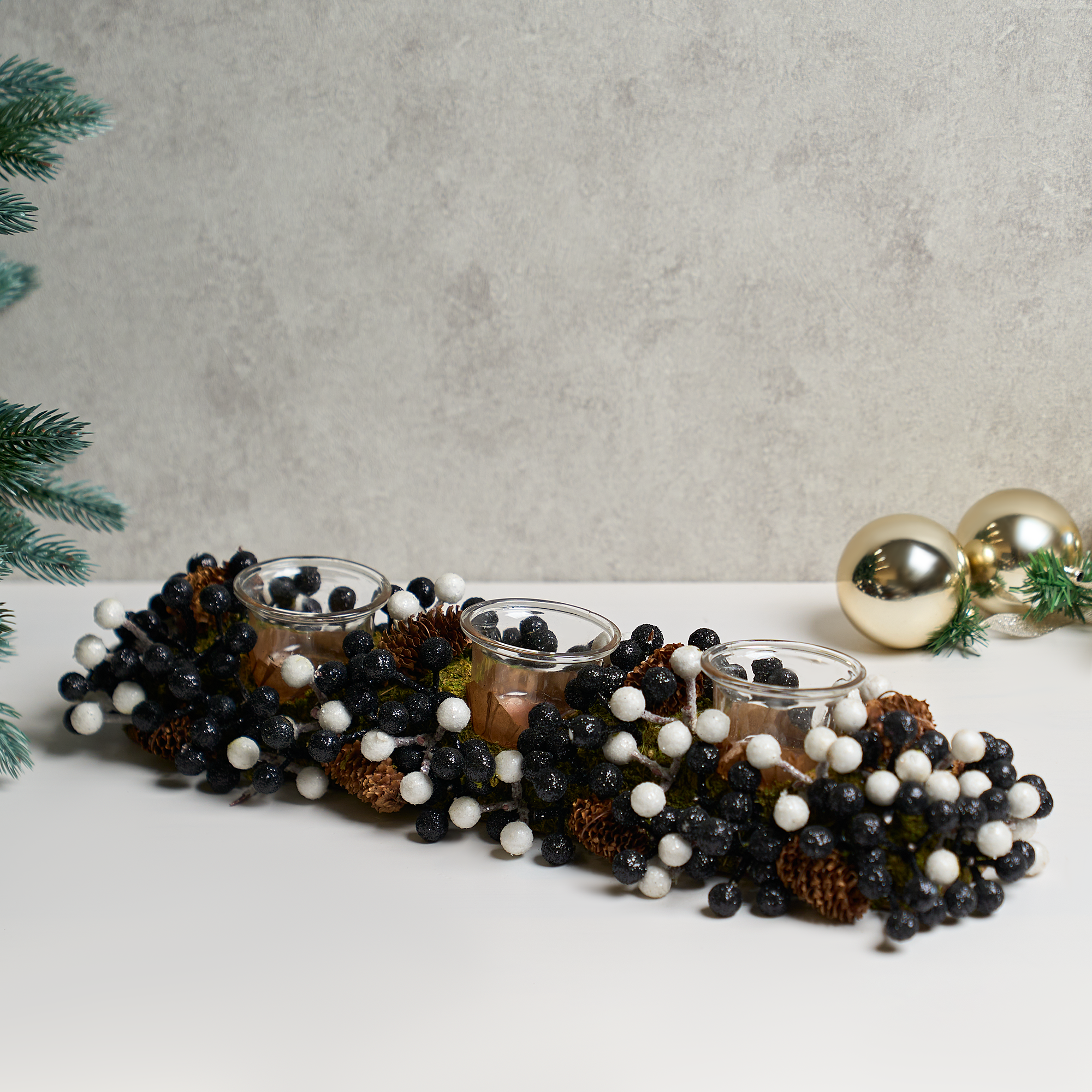 Изображение товара Подсвечник декоративный KREAFORTA Ягоды 44 см черный