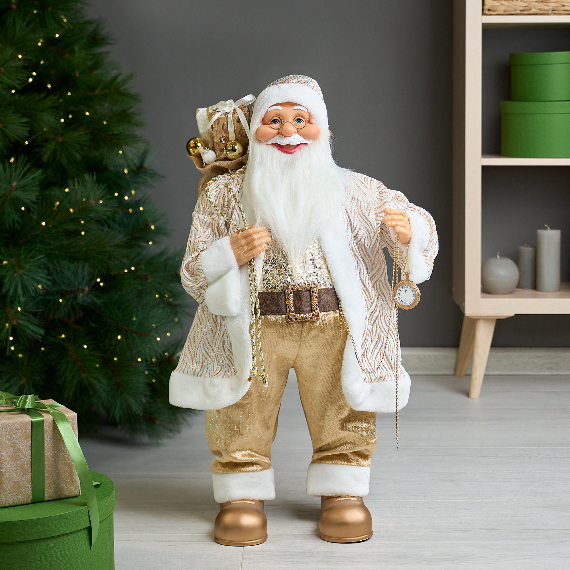 Изображение товара Фигура декоративная KREAFORTA Санта 80 см шампань
