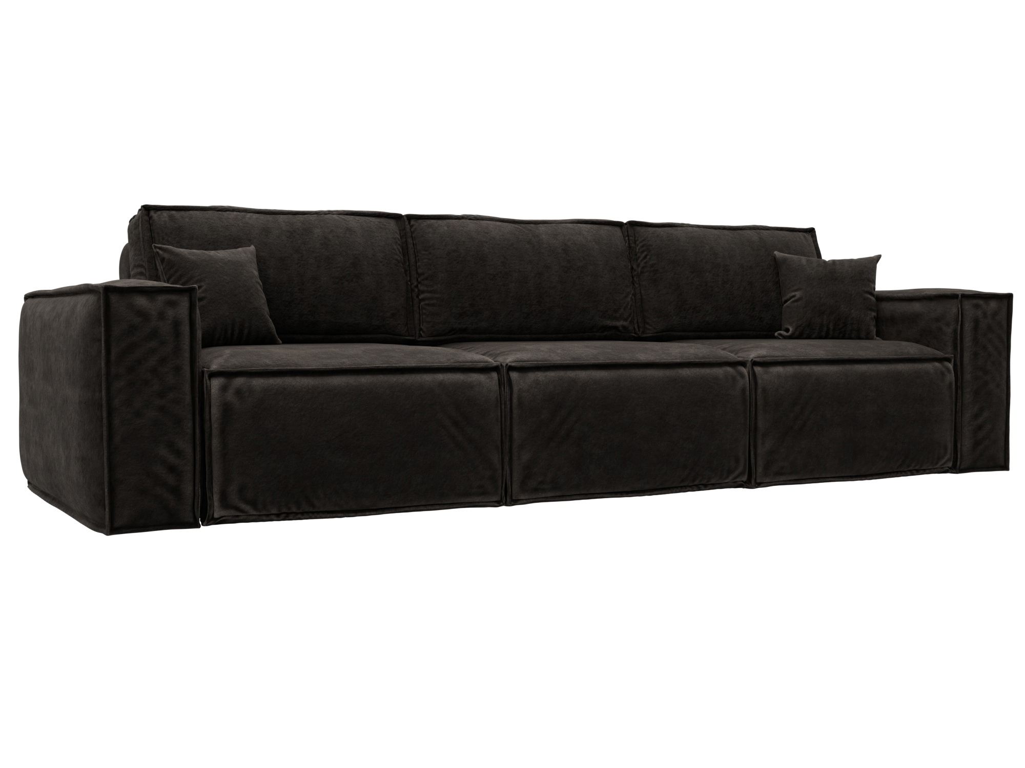 Изображение товара Диван раскладной Лига-081 Лонг НПБ 358x95x117 см велюр коричневый