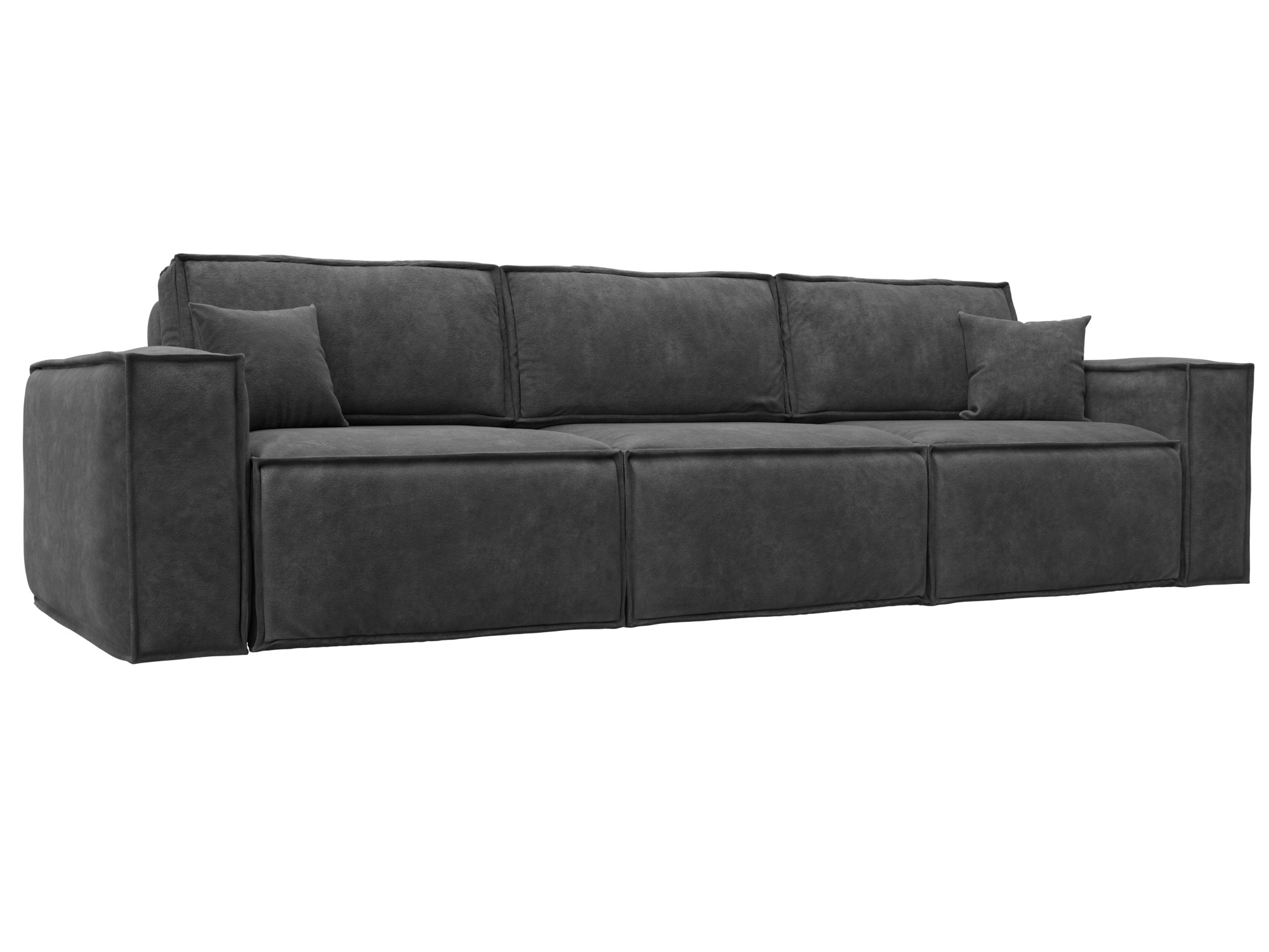 Изображение товара Диван раскладной Лига-081 Лонг НПБ велюр темно-серый 358x95x117 см