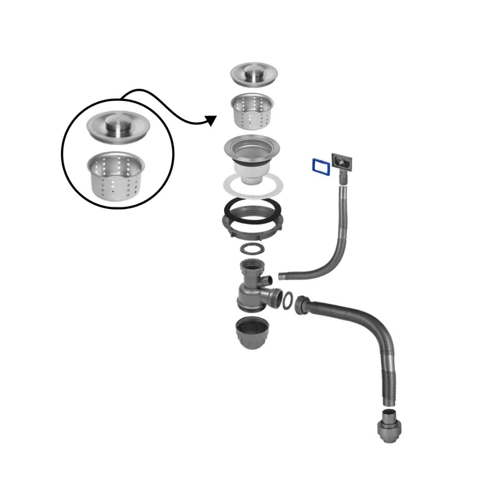 Изображение товара Мойка для кухни Glyph GL37050 50x70 см нержавеющая сталь сатин с сифоном