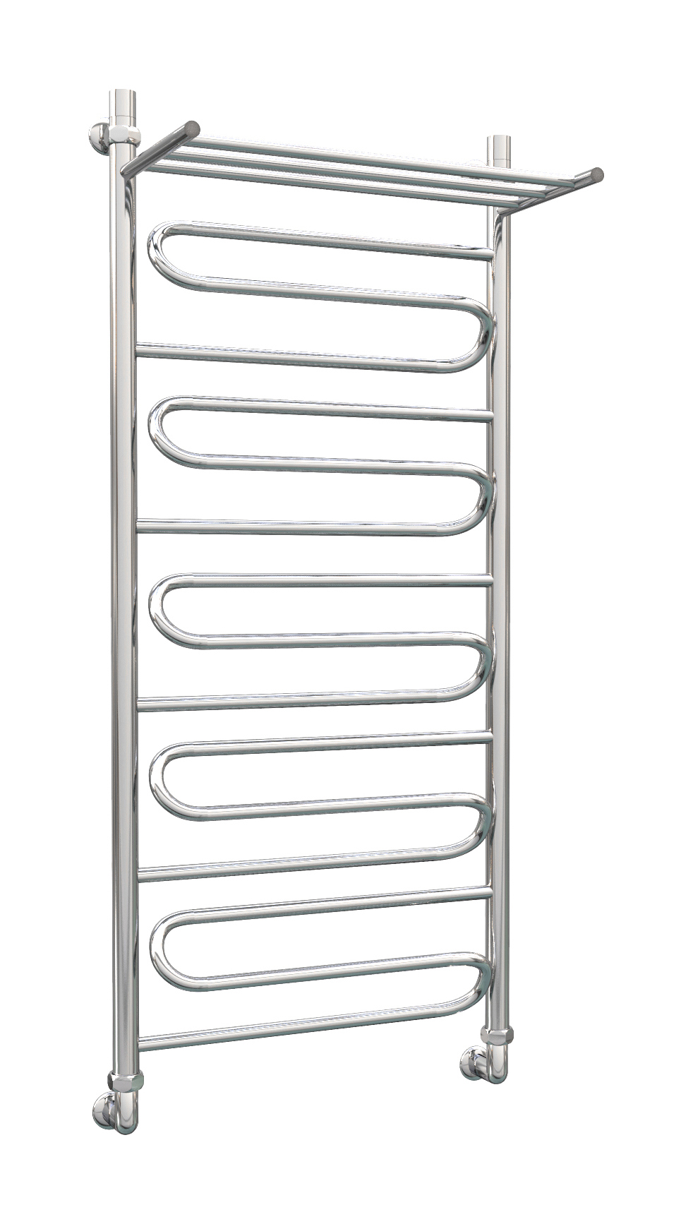 Изображение товара Водяной полотенцесушитель с полкой Роснерж Зиг-Заг L105100 1200x630 мм хром