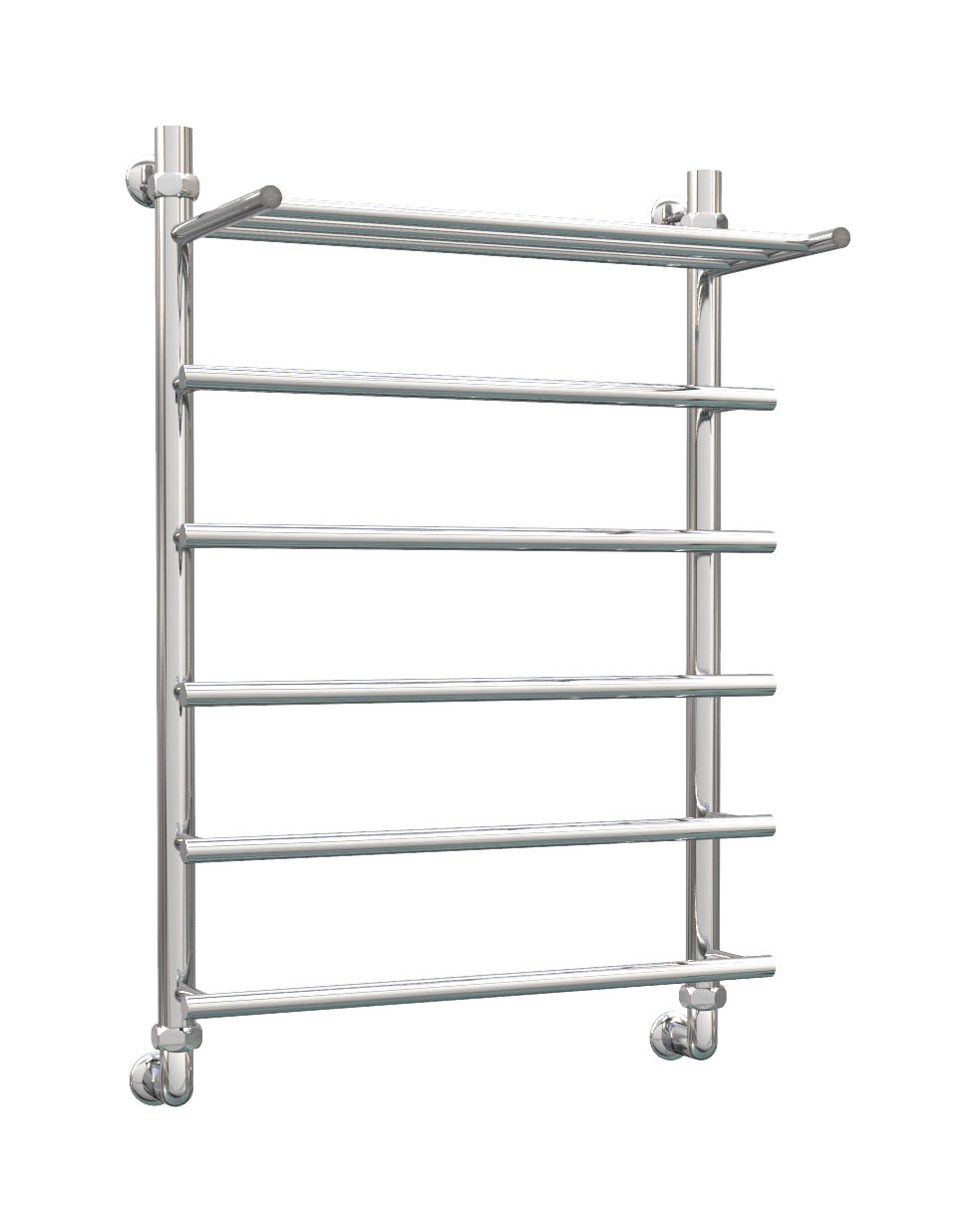 Изображение товара Полотенцесушитель водяной с полкой лесенка Роснерж L106100 700x630 мм универсальная подводка нержавеющая сталь aisi 304 цвет хром