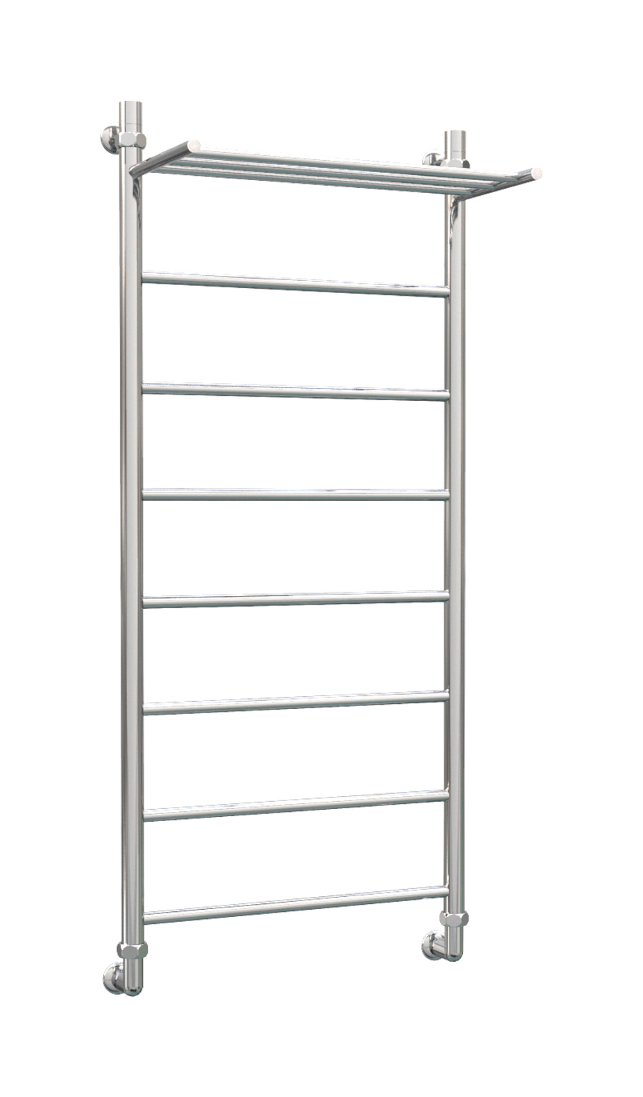 Изображение товара Полотенцесушитель водяной с полкой лесенка Роснерж L107100 1200x630 мм универсальная подводка нержавеющая сталь цвет хром