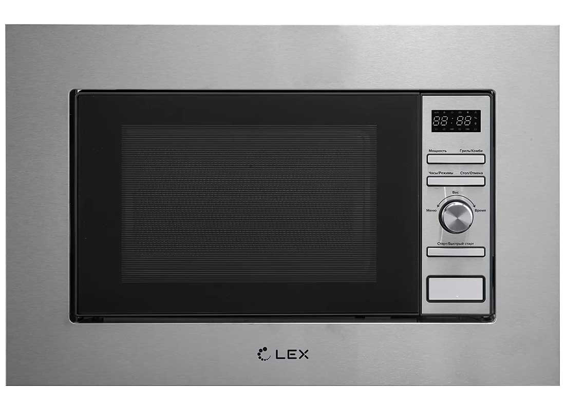 Изображение товара LEX BIMO 20.05 INOX, встроенная микроволновая печь, 20 л, гриль 900 Вт