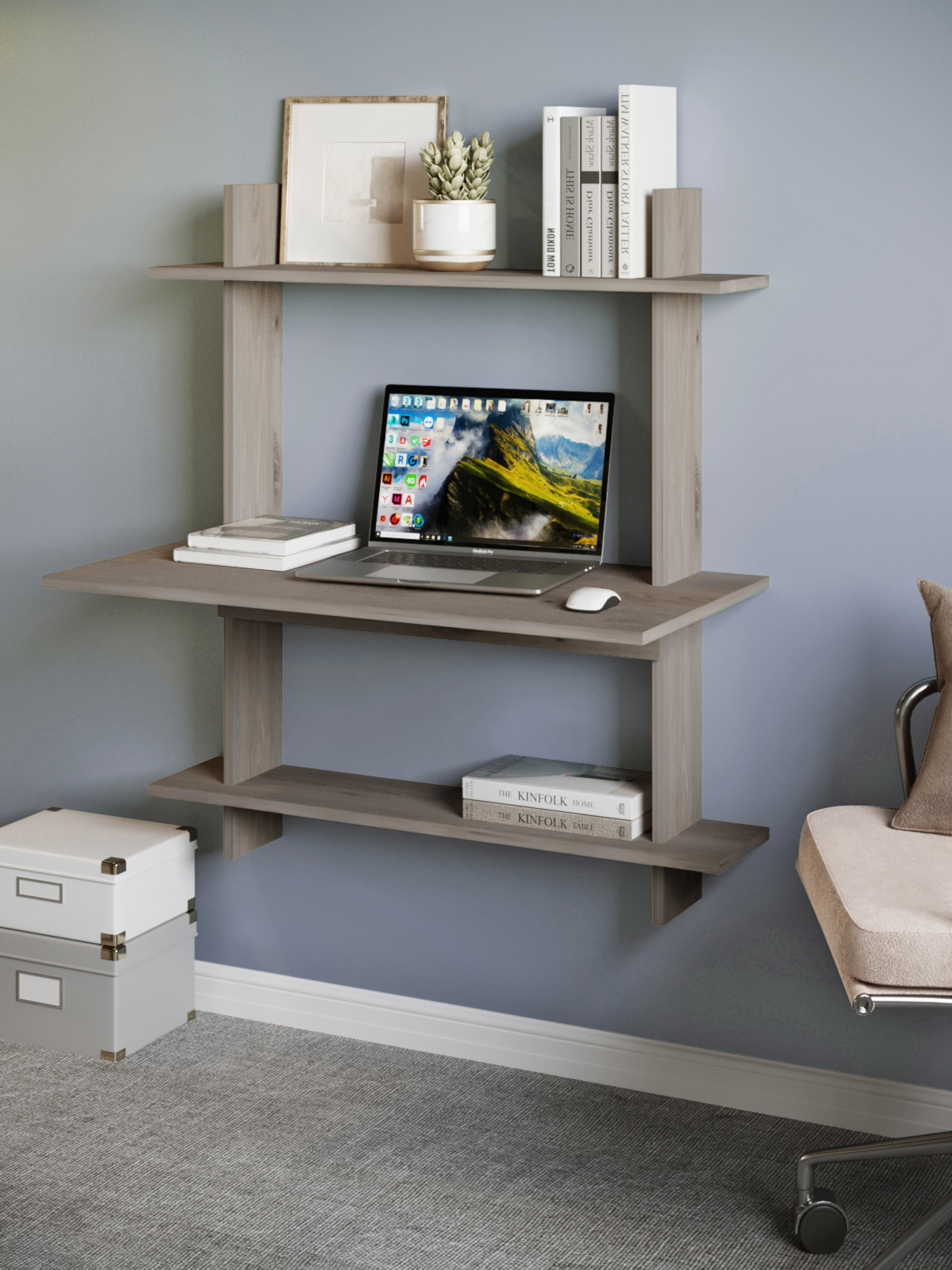 Изображение товара Стол подвесной Мэрдэс СтТ3 90x99x45 см ЛДСП цвет ясень шимо светлый