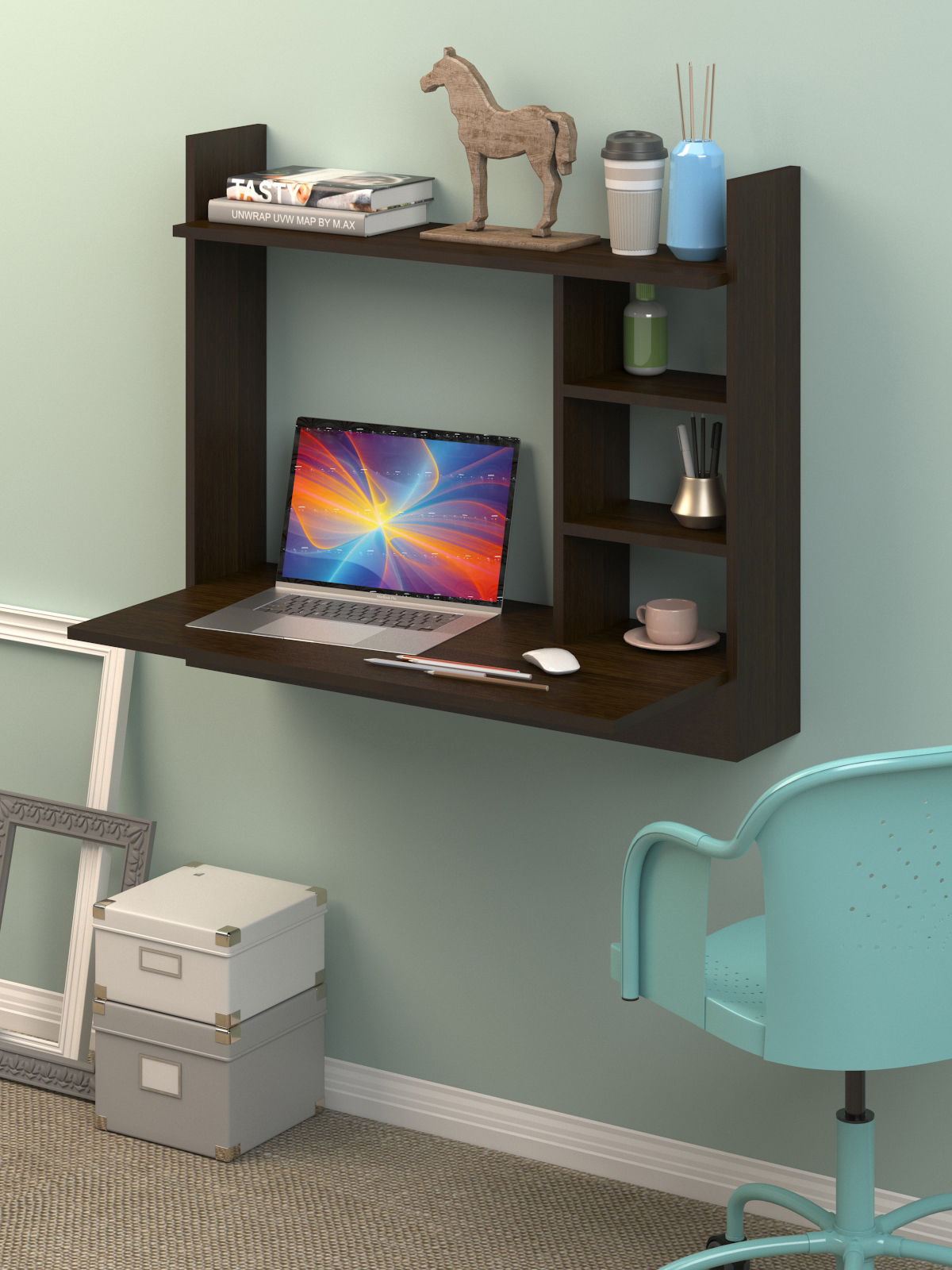 Изображение товара Стол подвесной Мэрдэс СтТ4 90x73x45 см ЛДСП венге