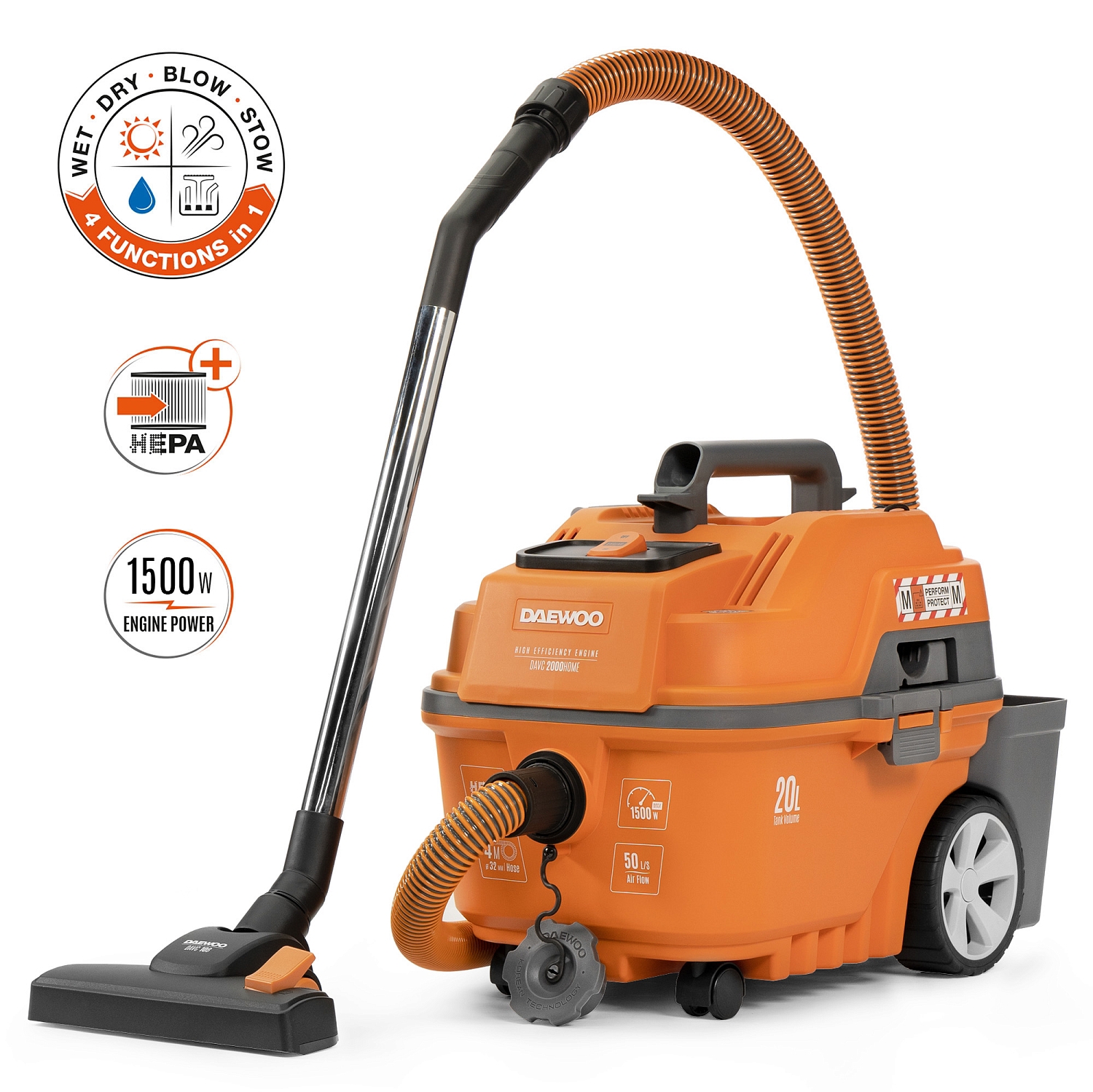 Изображение товара Строительный пылесос Daewoo Davc 2000 1500 Вт 20 л