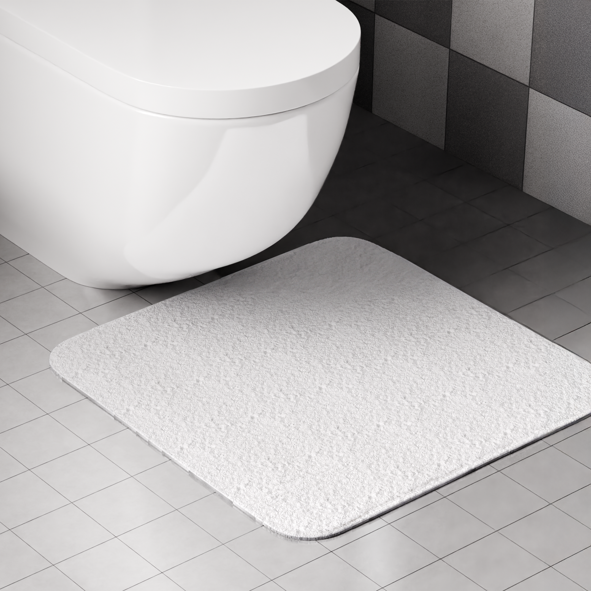 Изображение товара Коврик для туалета Swensa Ping 50x50 см белый противоскользящий