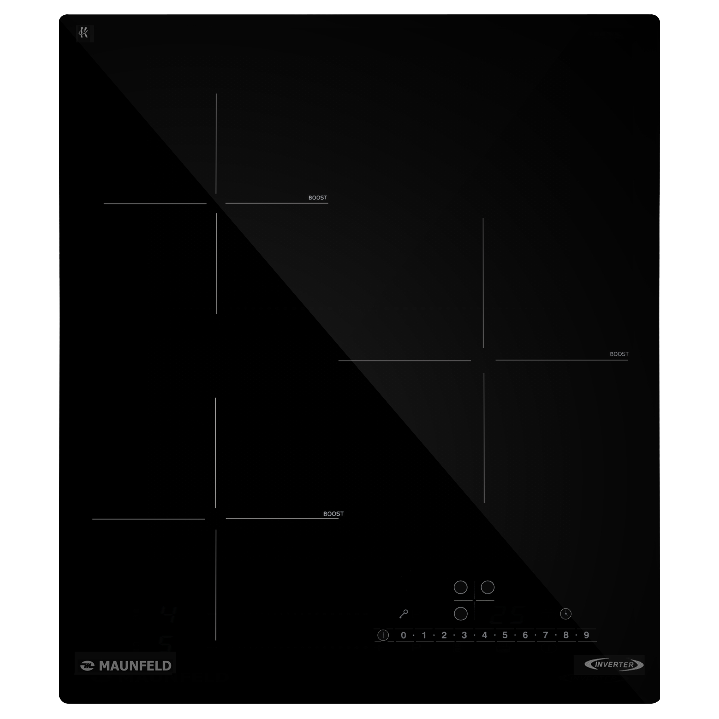 Изображение товара Индукционная варочная панель Maunfeld AVI4536SBK 3 конфорки черный 45x52см