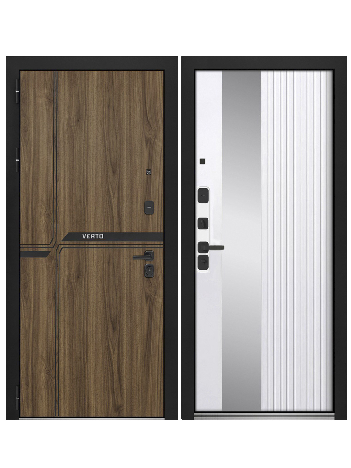 Изображение товара Входная дверь FOREMAN Verto 9 Орех Пекан Шоколад Эмалит Белый