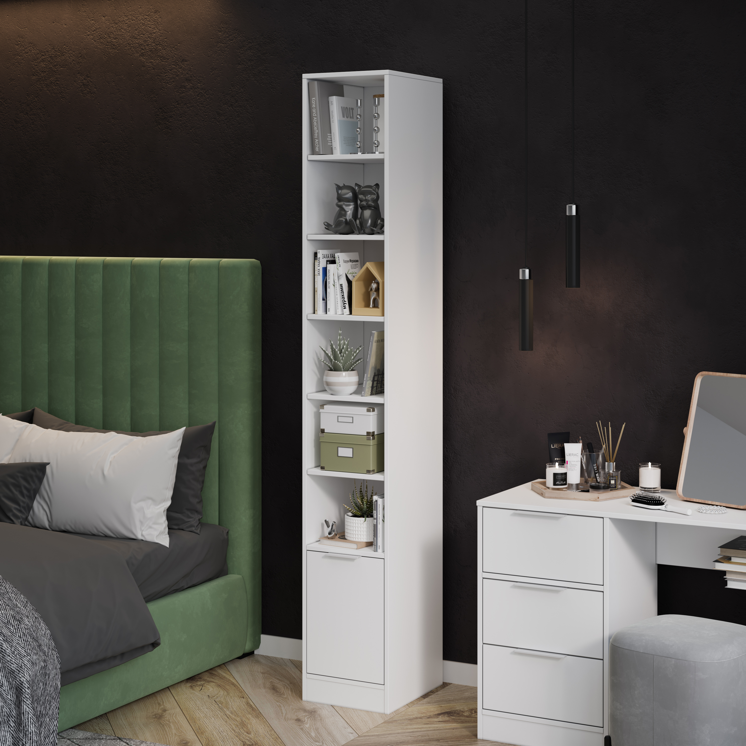 Изображение товара Тумба для обуви Трия 55x95x43 см из ЛДСП Модульная прихожая Хилтон Россия