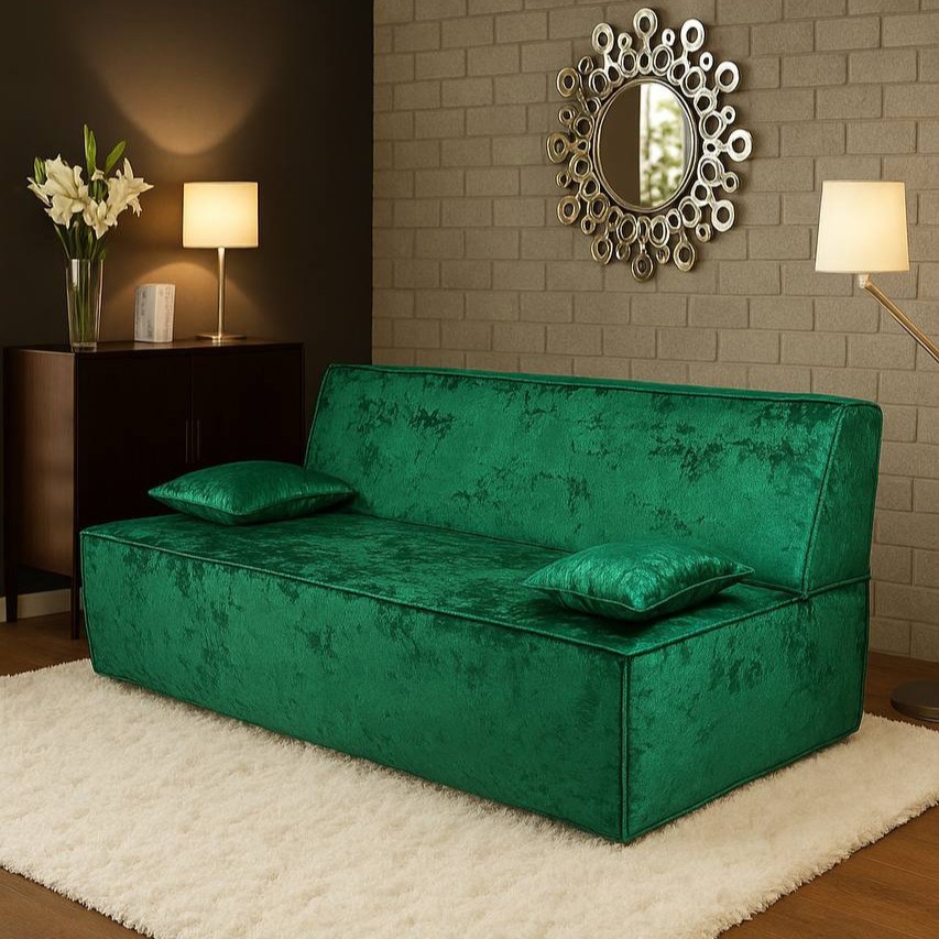 Изображение товара Диван раскладной Клайд 190x88x100 см зеленый велюр современный