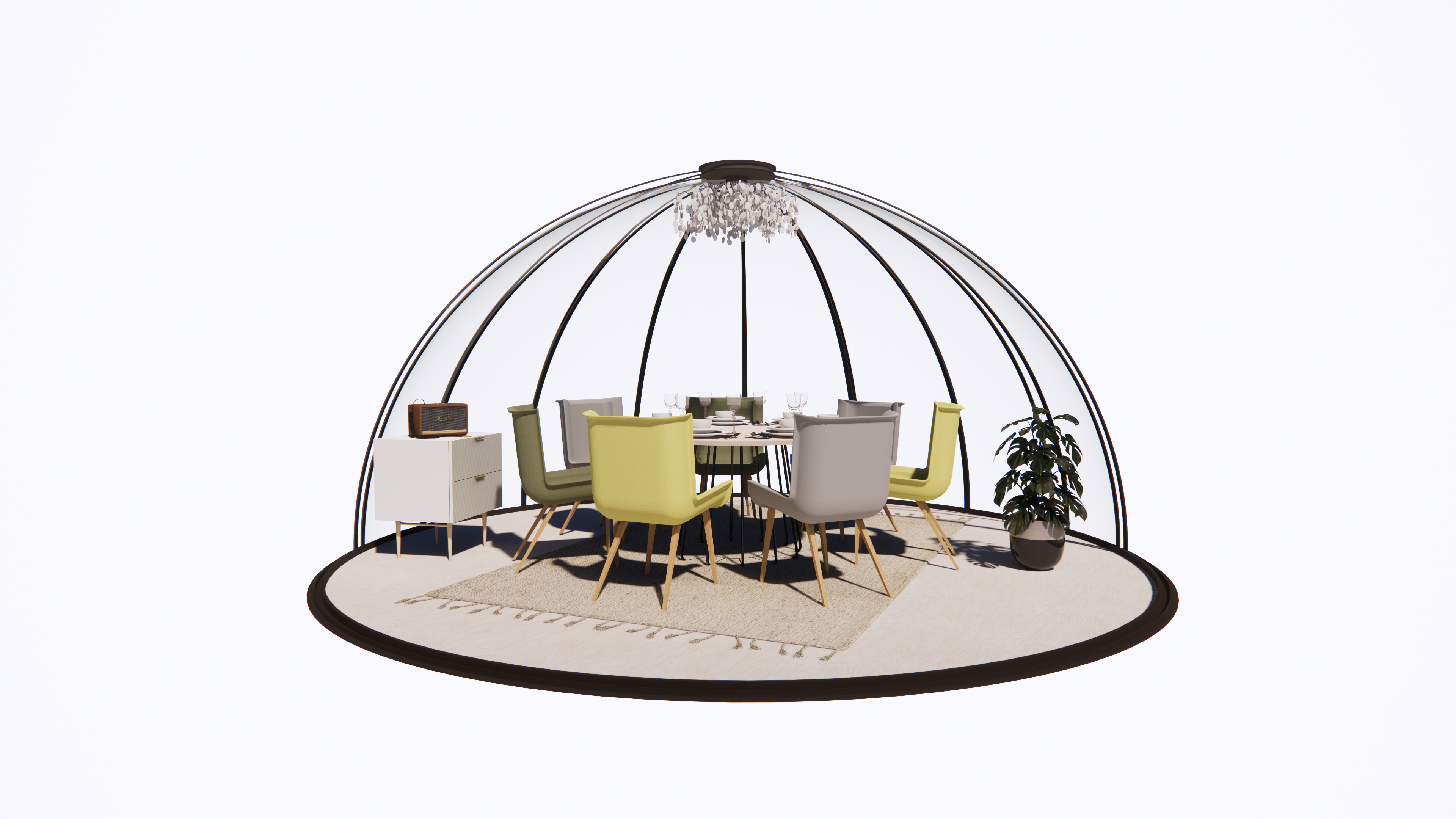 Изображение товара Купольная беседка Cupol365 сталь 4x2 м для дачи и кафе